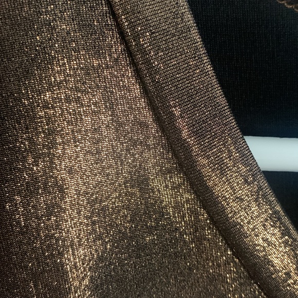 Torrid Size 3 metallic copper liquid shine  slinky short sleeve knit top - Picture 3 of 7